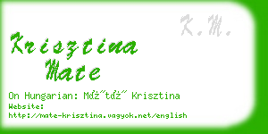 krisztina mate business card